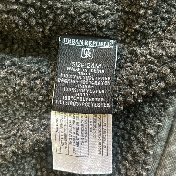 Urban Republic Toddler Boys Grey Faux Leather Hooded Combo Jacket - Picture 5 of 6